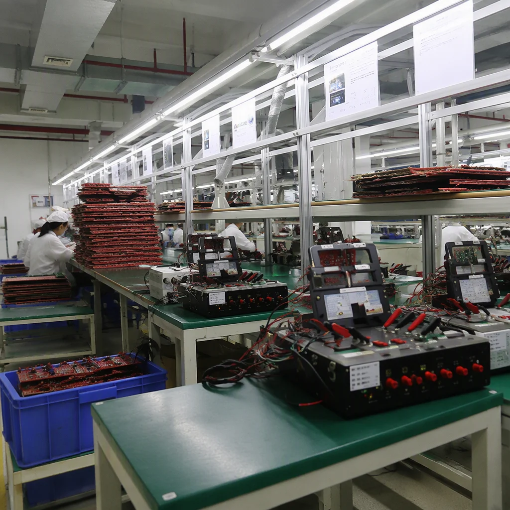 Functional test station with instruments and board stacks