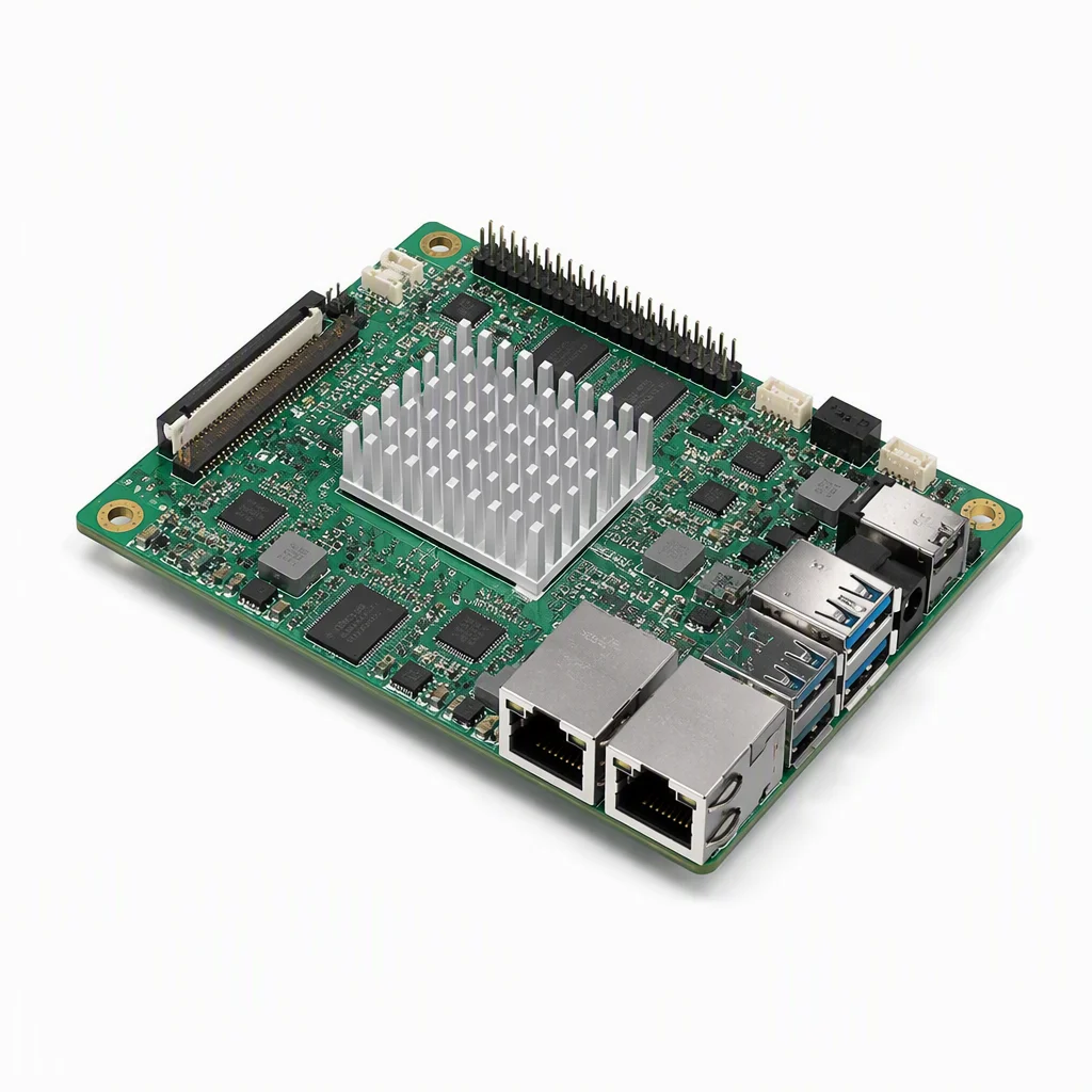 FTEQ20A industrial motherboard at an angle